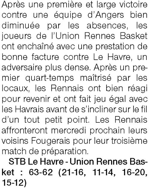 Article de presse Ouest-France du 30 août 2020